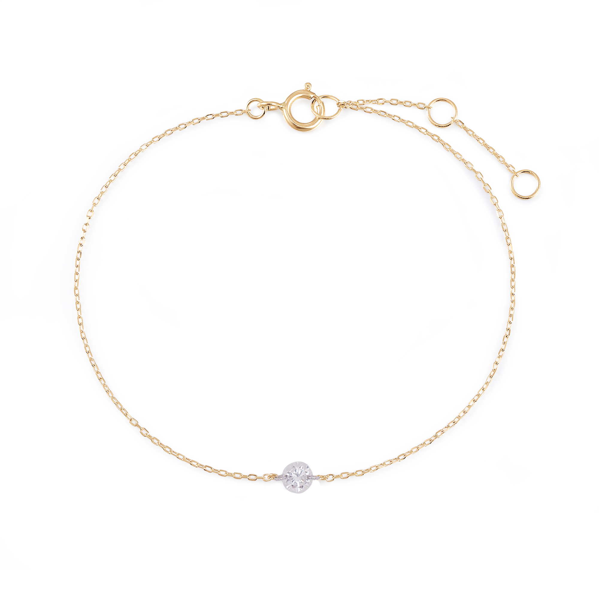 Isago Gelang Wanita Floating Round Diamond Bracelet