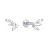 Baguette Curve Stud