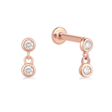 Round Duo Dangle Stud