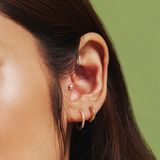 Emerald and Round Vertical Studs