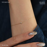 Emerald and Round Diamond Bracelet