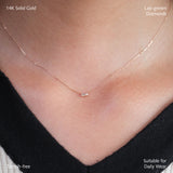 Emerald and Round Diamond Necklace