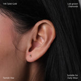 Emerald and Round Vertical Studs