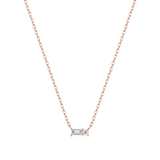 Emerald and Round Diamond Necklace