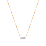 Emerald and Round Diamond Necklace