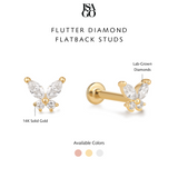 Flutter Diamond Flatback Studs