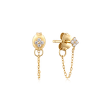 Diamond Clover Chain Studs