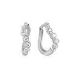 Wave Bezel Diamond Huggies