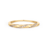 Twisted Diamond Gold Band