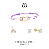 EVERYDAY LUXE BUNDLE Trio Carabiner Bezel Link Bracelet + Rainbow Arch Pendant + Mini Round Diamond Flatback
