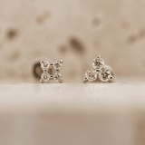 PIERCING STARTER KIT Micro Clover + Trio Round Diamonds Flatback Studs
