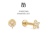 PIERCING STARTER KIT Micro Clover + Star Flatback Studs