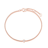 Petite Cuban Round Bezel Diamond Bracelet