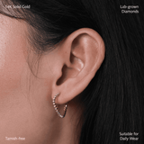 Wave Bezel Diamond Hoops