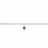 Permanent Bracelet With Birthstone Slider White Gold