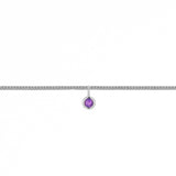 Permanent Bracelet With Birthstone Slider White Gold