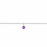 Permanent Bracelet With Birthstone Slider White Gold