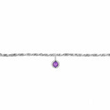 Permanent Bracelet With Birthstone Slider White Gold