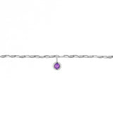 Permanent Bracelet With Birthstone Slider White Gold