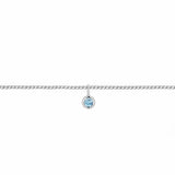 Permanent Bracelet With Birthstone Slider White Gold