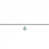 Permanent Bracelet With Birthstone Slider White Gold