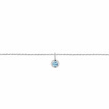 Permanent Bracelet With Birthstone Slider White Gold