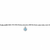 Permanent Bracelet With Birthstone Slider White Gold