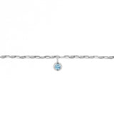 Permanent Bracelet With Birthstone Slider White Gold