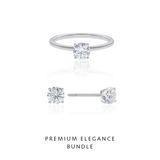 PREMIUM ELEGANCE BUNDLE Round Solitaire Studs + Round Solitaire Ring