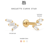 Baguette Curve Stud