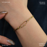 COUPLE PROMISE BUNDLE Carabiner Lock Link + Glazed Diamond Link Bracelet
