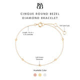 Cinque Round Bezel Diamond Bracelet