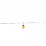 Permanent Bracelet With Birthstone Slider White Gold