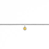 Permanent Bracelet With Birthstone Slider White Gold