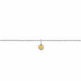 Permanent Bracelet With Birthstone Slider White Gold