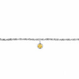 Permanent Bracelet With Birthstone Slider White Gold