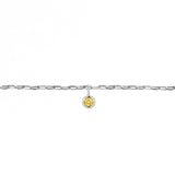 Permanent Bracelet With Birthstone Slider White Gold