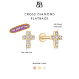 Cross Diamond Flatback Studs