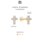 Cross Diamond Flatback Studs