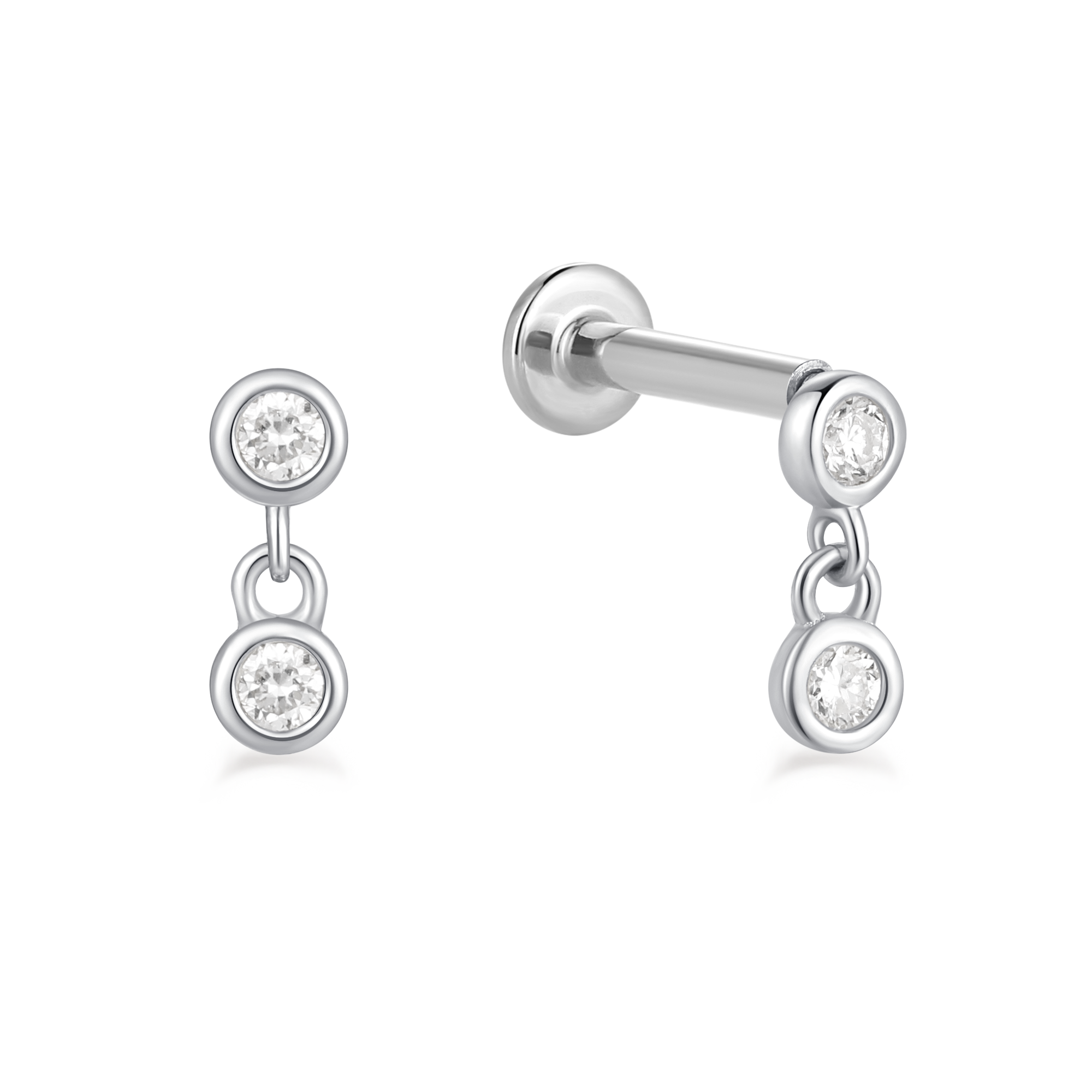 Round Duo Dangle Studs