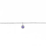 Permanent Bracelet With Birthstone Slider White Gold