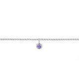 Permanent Bracelet With Birthstone Slider White Gold