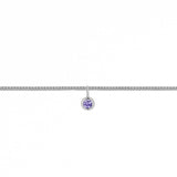 Permanent Bracelet With Birthstone Slider White Gold