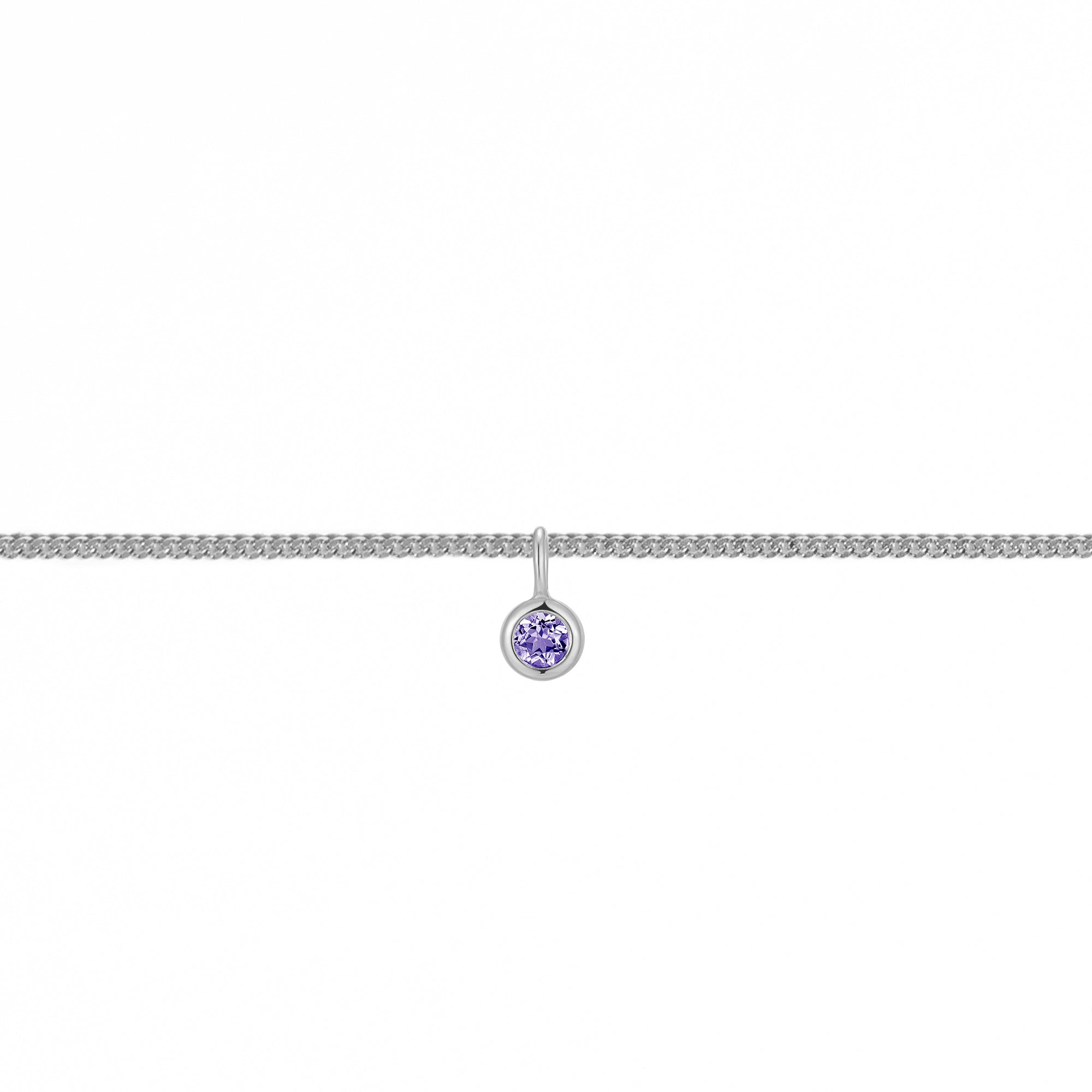 Permanent Bracelet With Birthstone Slider White Gold