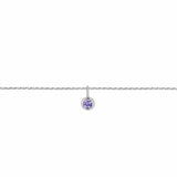 Permanent Bracelet With Birthstone Slider White Gold