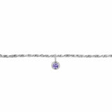 Permanent Bracelet With Birthstone Slider White Gold