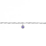 Permanent Bracelet With Birthstone Slider White Gold