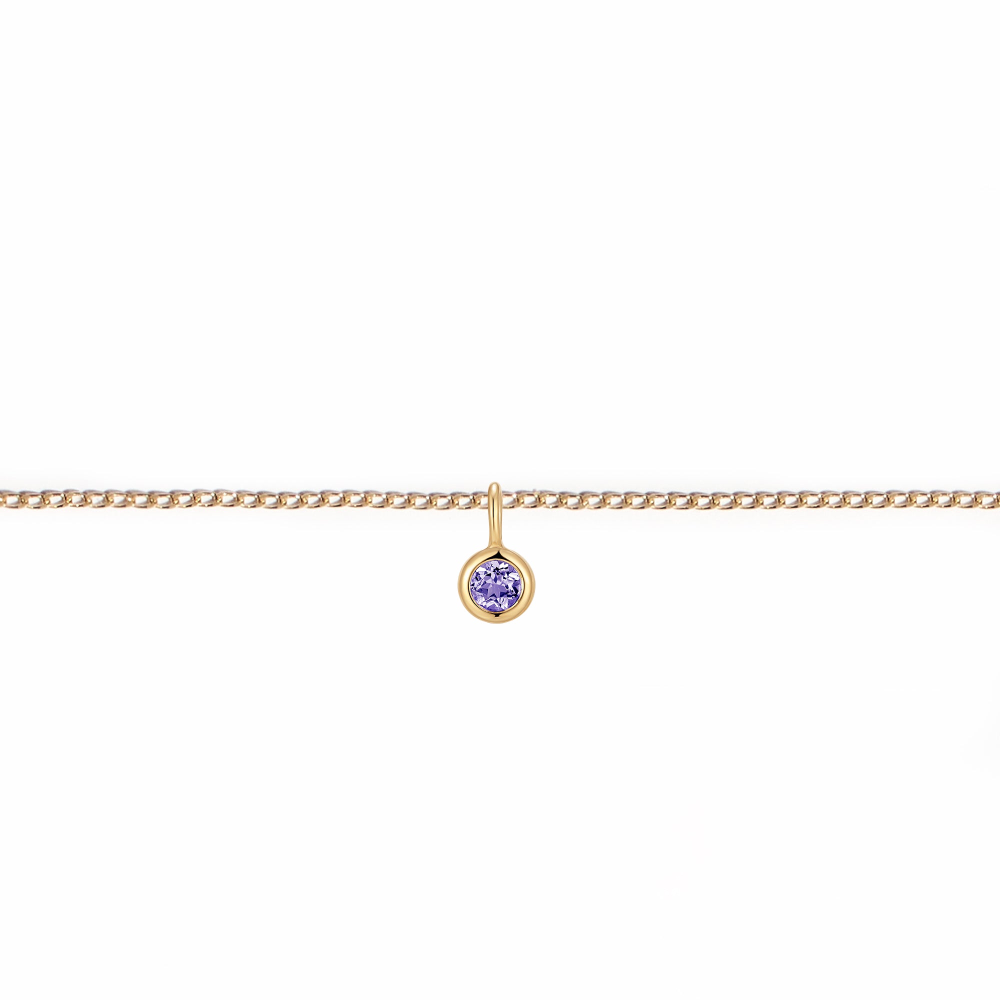 Permanent Bracelet With Birthstone Slider Yellow Gold