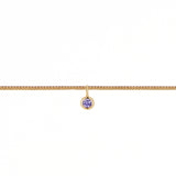 Permanent Bracelet With Birthstone Slider Yellow Gold