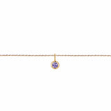 Permanent Bracelet With Birthstone Slider Yellow Gold
